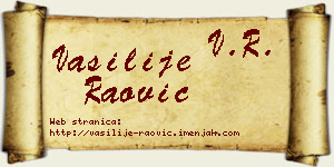 Vasilije Raović vizit kartica